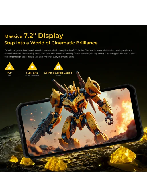 Смартфон OUKITEL Wp60 16/512 ГБ, желтый, фото 4