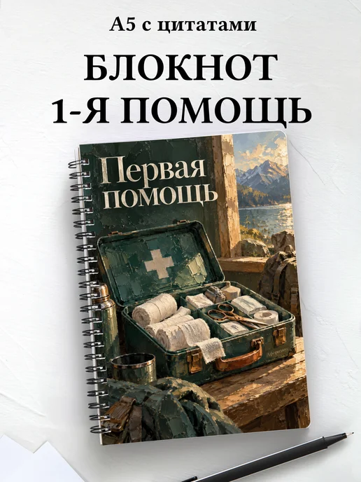 Блокнот Первая помощь с мотивирующими цитатами