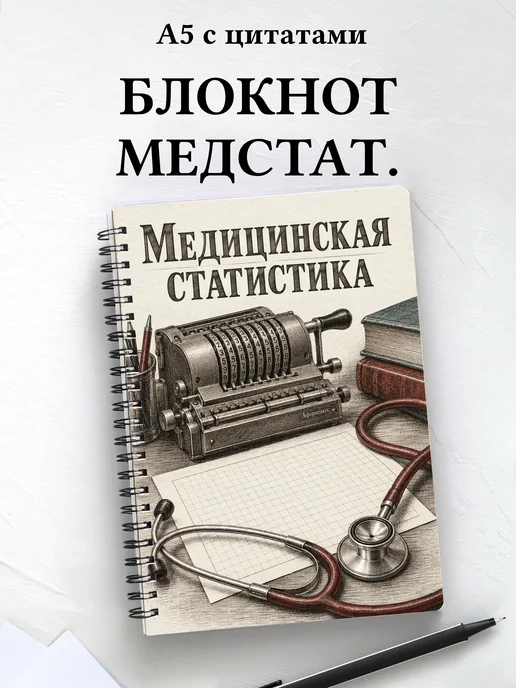 Блокнот Медицинская статистика с мотивирующими цитатами