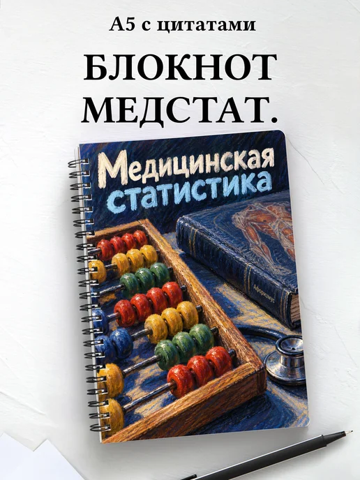 Блокнот Медицинская статистика с мотивирующими цитатами