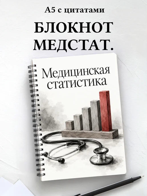Блокнот Медицинская статистика с мотивирующими цитатами