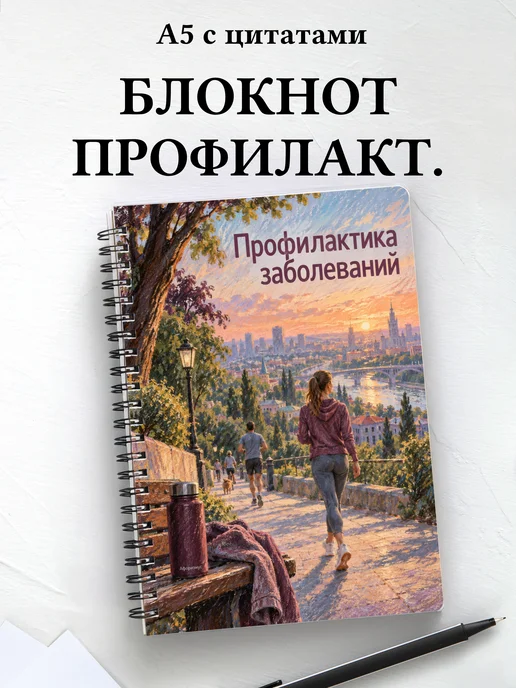 Блокнот Профилактика заболеваний с мотивирующими цитатами