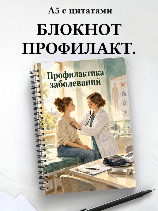 Блокнот Профилактика заболеваний с мотивирующими цитатами