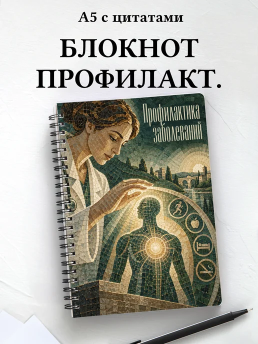 Блокнот Профилактика заболеваний с мотивирующими цитатами