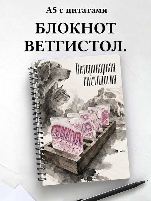 Блокнот Ветеринарная гистология с мотивирующими цитатами