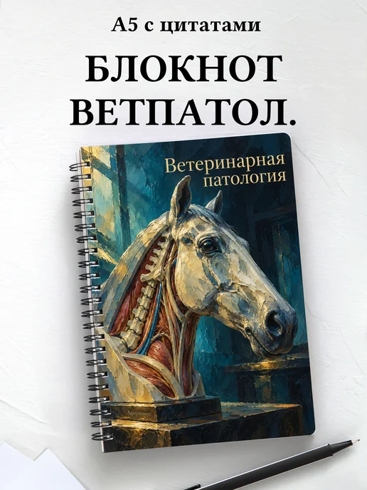 Блокнот Ветеринарная патология с мотивирующими цитатами