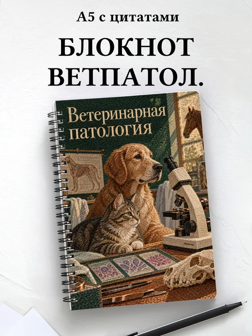 Блокнот Ветеринарная патология с мотивирующими цитатами