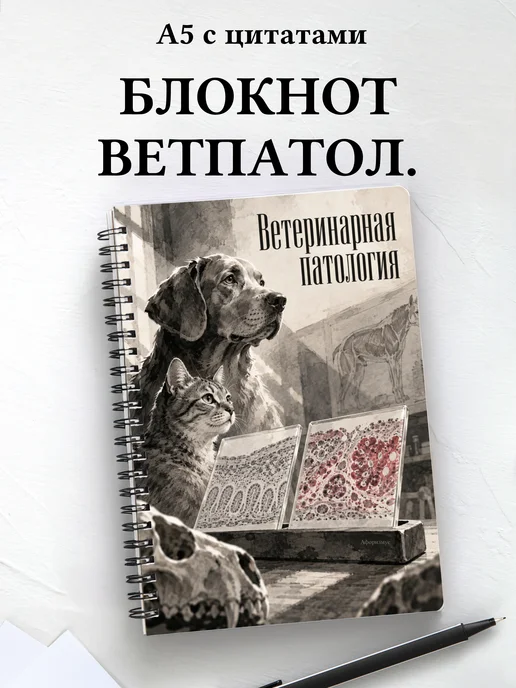 Блокнот Ветеринарная патология с мотивирующими цитатами