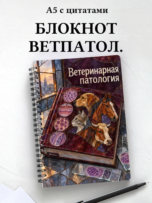 Блокнот Ветеринарная патология с мотивирующими цитатами