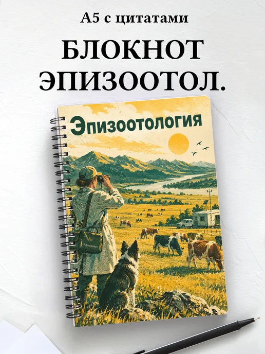 Блокнот Эпизоотология с мотивирующими цитатами