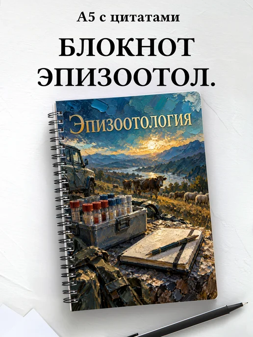 Блокнот Эпизоотология с мотивирующими цитатами