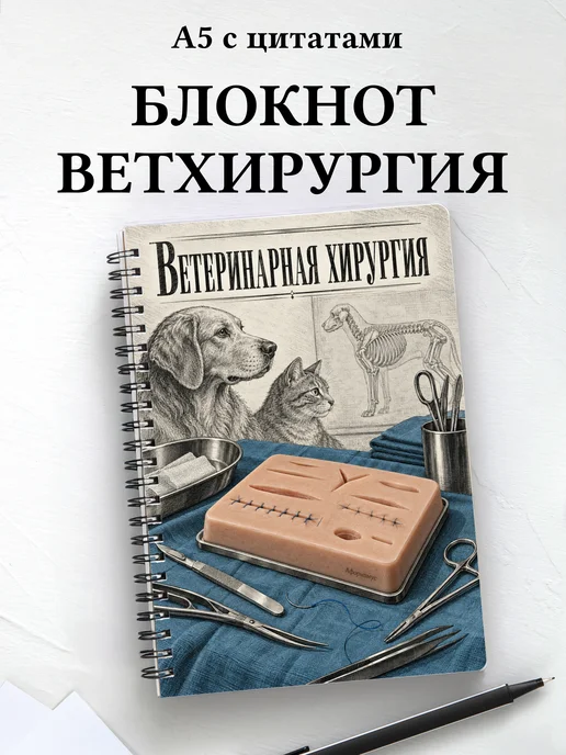 Блокнот Ветеринарная хирургия с мотивирующими цитатами