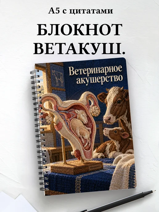 Блокнот Ветеринарное акушерство с мотивирующими цитатами