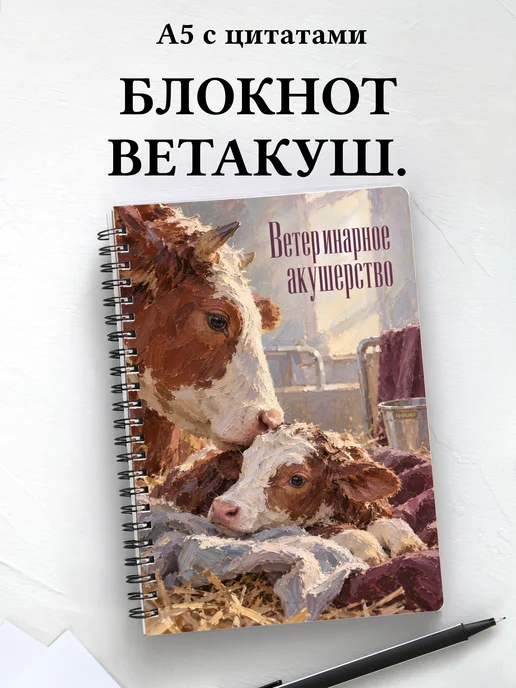 Блокнот Ветеринарное акушерство с мотивирующими цитатами