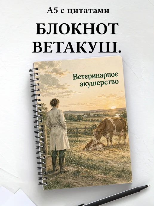 Блокнот Ветеринарное акушерство с мотивирующими цитатами