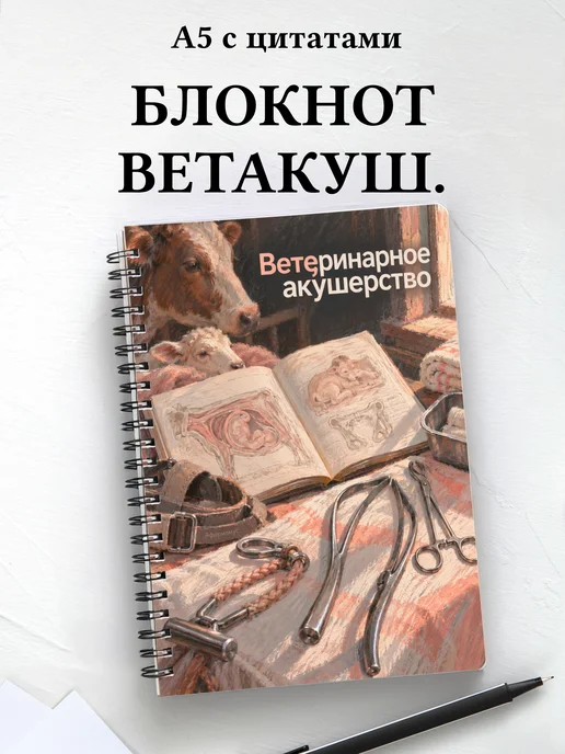 Блокнот Ветеринарное акушерство с мотивирующими цитатами
