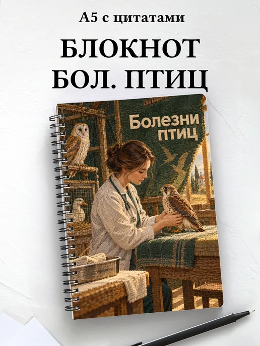Блокнот Болезни птиц с мотивирующими цитатами