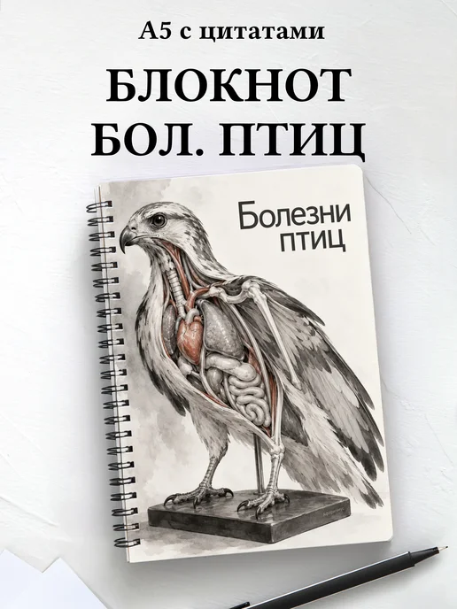 Блокнот Болезни птиц с мотивирующими цитатами