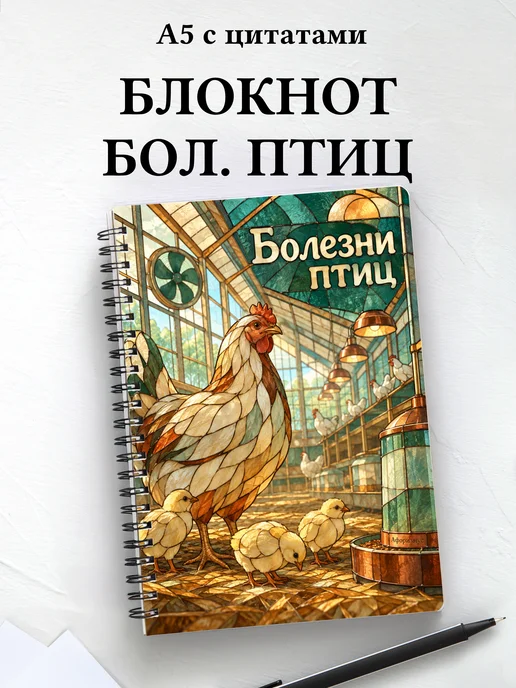 Блокнот Болезни птиц с мотивирующими цитатами