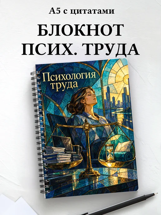 Блокнот Психология труда с мотивирующими цитатами