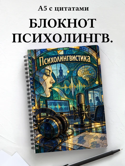 Блокнот Психолингвистика с мотивирующими цитатами
