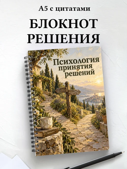Блокнот Психология принятия решений с мотивирующими цитатами