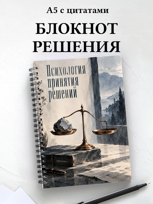 Блокнот Психология принятия решений с мотивирующими цитатами
