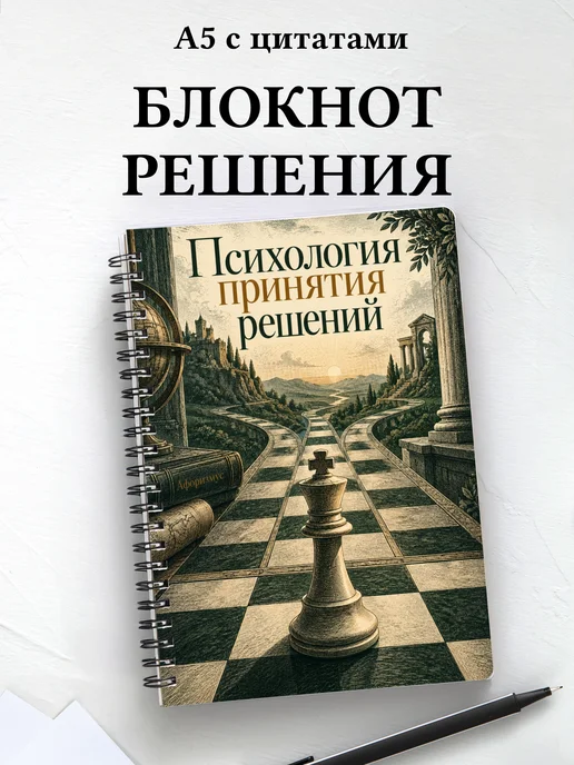 Блокнот Психология принятия решений с мотивирующими цитатами