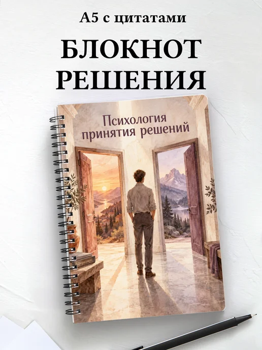 Блокнот Психология принятия решений с мотивирующими цитатами