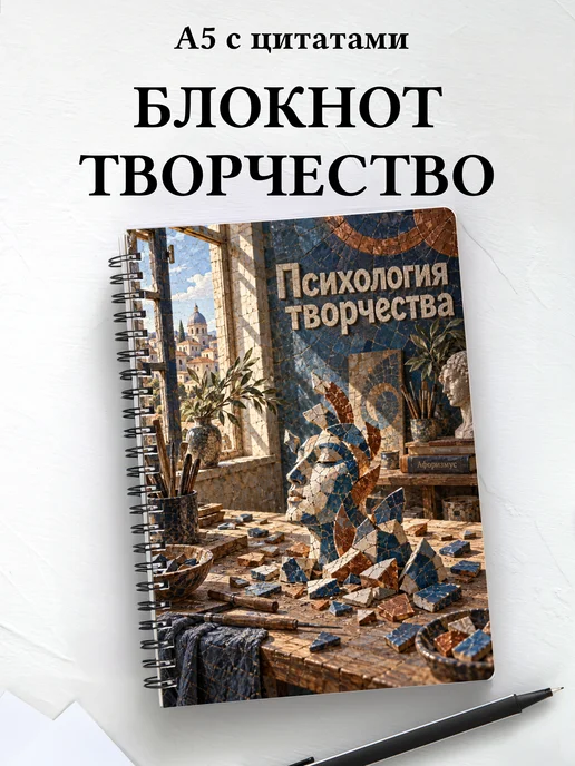 Блокнот Психология творчества с мотивирующими цитатами