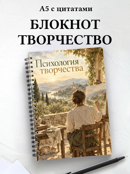 Блокнот Психология творчества с мотивирующими цитатами