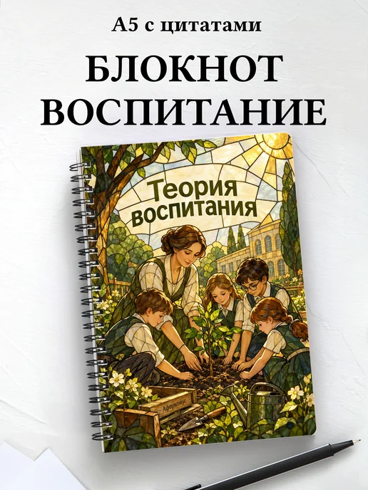 Блокнот Теория воспитания с мотивирующими цитатами