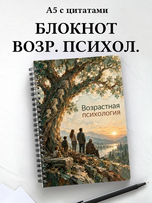 Блокнот Возрастная психология с мотивирующими цитатами