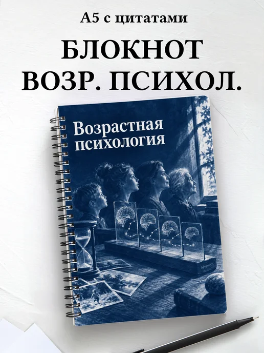 Блокнот Возрастная психология с мотивирующими цитатами