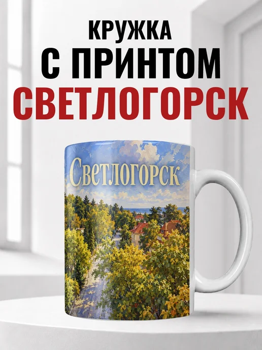 Кружка Светлогорск 330 мл с городским принтом