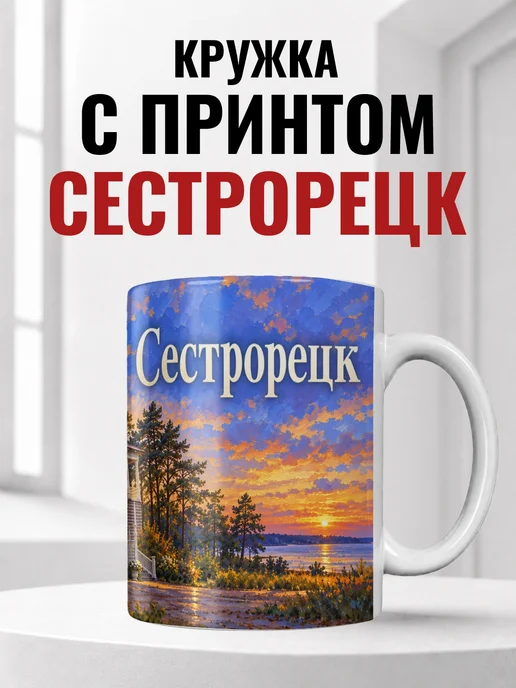 Кружка Сестрорецк 330 мл с городским принтом