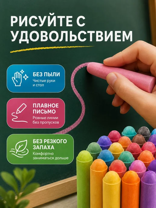 Мелки, цветов 24 шт, 24 шт, фото 4