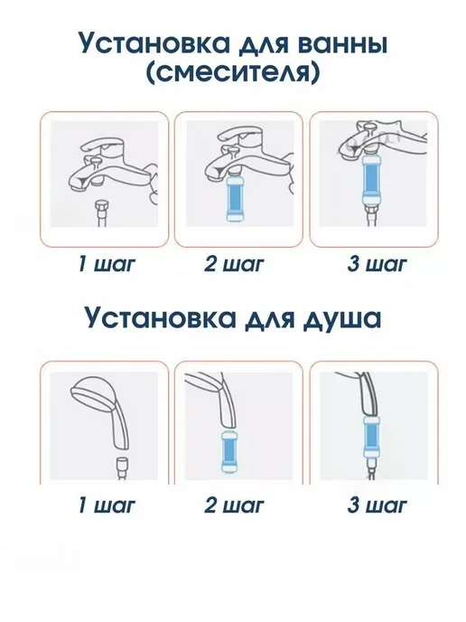 Фильтр для душа для мамы и малыша, голубой, фото 5
