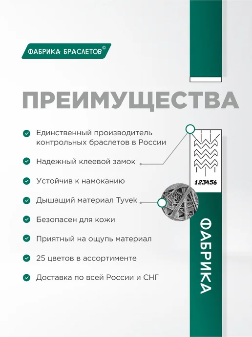 Контрольные браслеты для мероприятий, чёрный контрольный бра, черный, фото 2