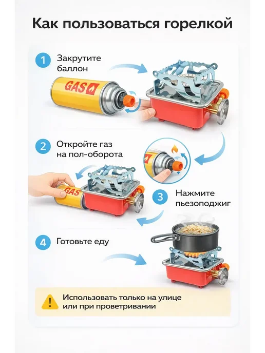 БЖ88 Горелка газовая портативная,туристическая, вариант, фото 2