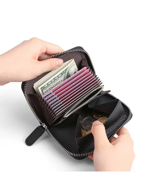 Кошелек для мелочи кожаный с RFID-защитой, вариант, фото 4