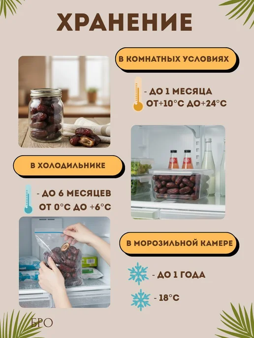 Финики Натуральные сорт Рабби 1 кг без сахара, 1 кг, фото 5