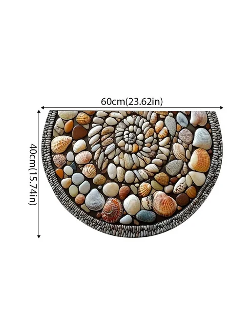 Коврик придверный полукруглый для дома 40х60 см, 40x60 см, фото 2