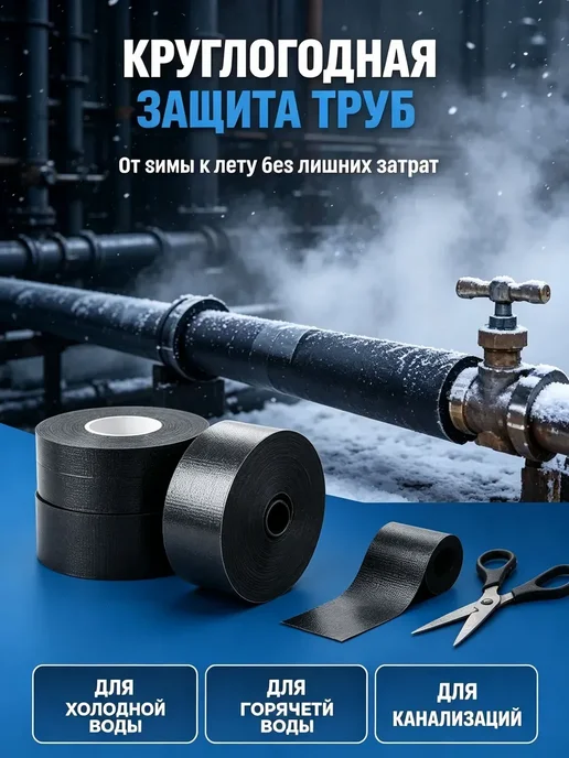 Теплоизоляционная лента для труб 10 м × 10 см × 10 мм, 10 м, фото 2