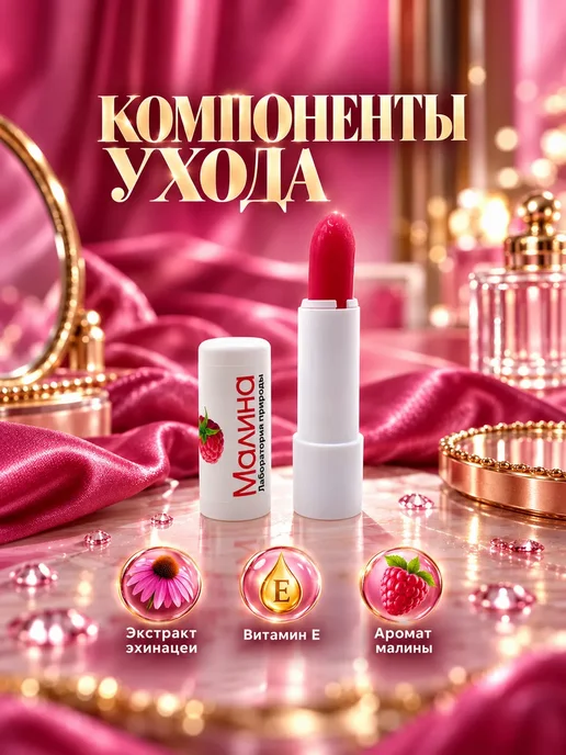 Гигиеническая помада для губ с ароматом малины, вариант, фото 2