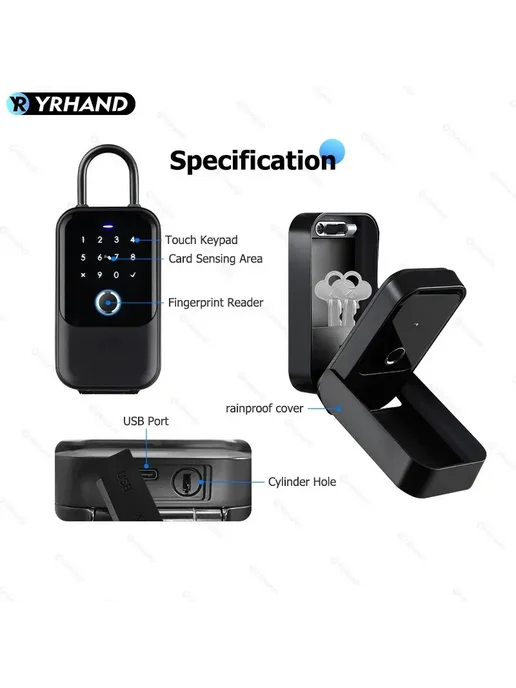 YRHAND Умный беспроводной Bluetooth-замок TTlock K5 TY, черный, фото 5