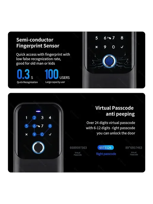 YRHAND Умный беспроводной Bluetooth-замок TTlock K5 TY, черный, фото 6