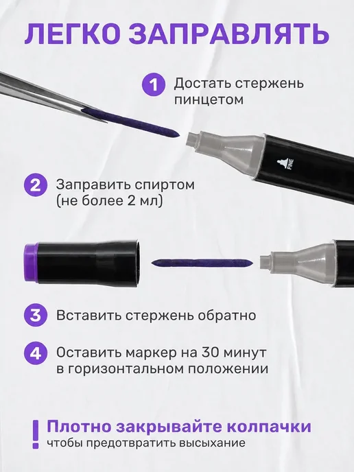 Мир маркеров Маркер Спиртовой, толщина 1 мм, 204 шт.для, 204 шт, фото 7