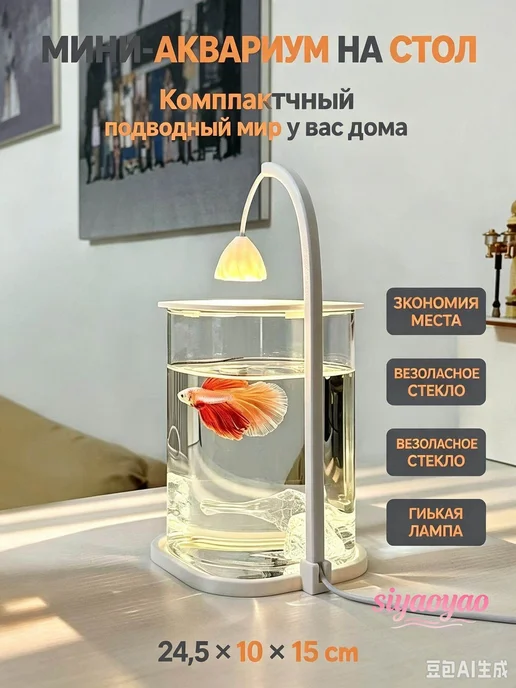 Высококачественный настольный экологический аквариумный ночн, вариант, фото 2