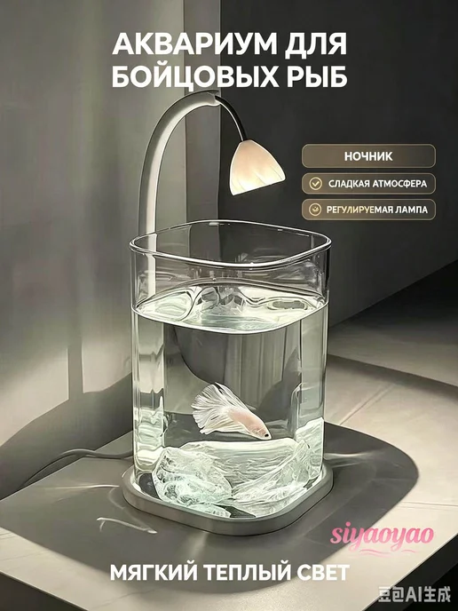 Высококачественный настольный экологический аквариумный ночн, вариант, фото 3